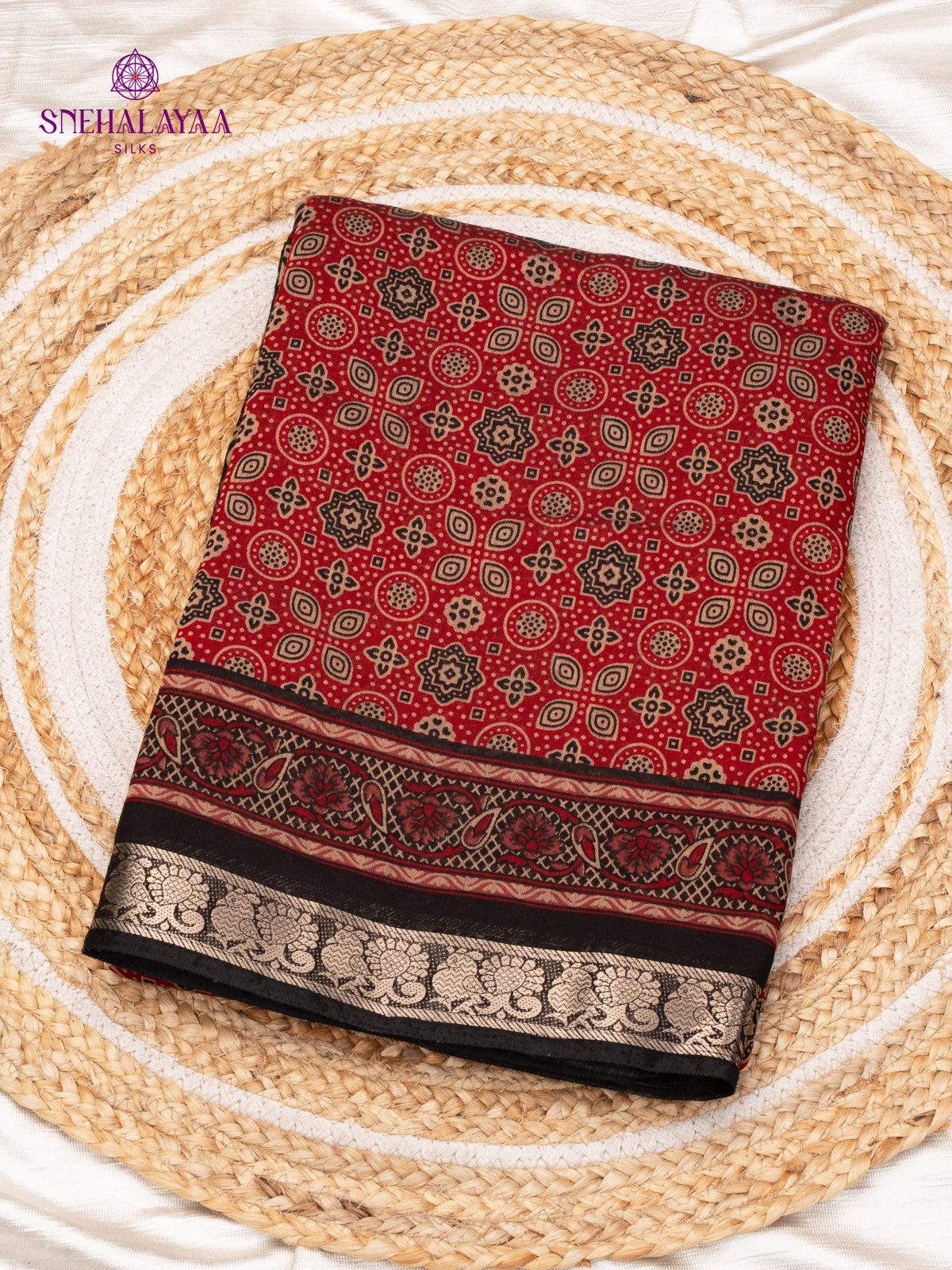 Maroon Dola Silk Saree