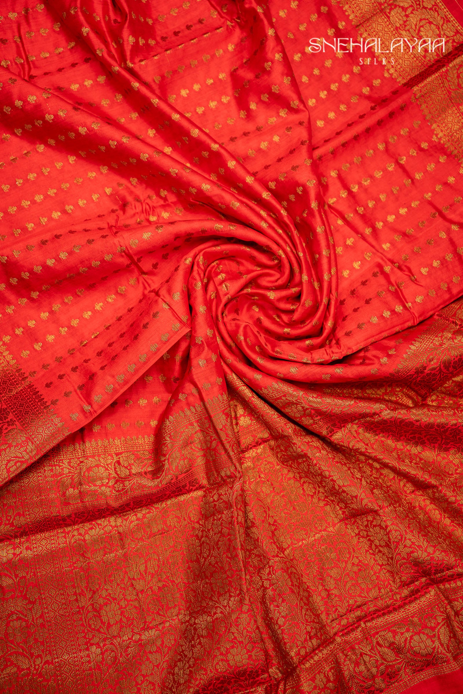 Rose Red Banaras Dupion Silk Saree