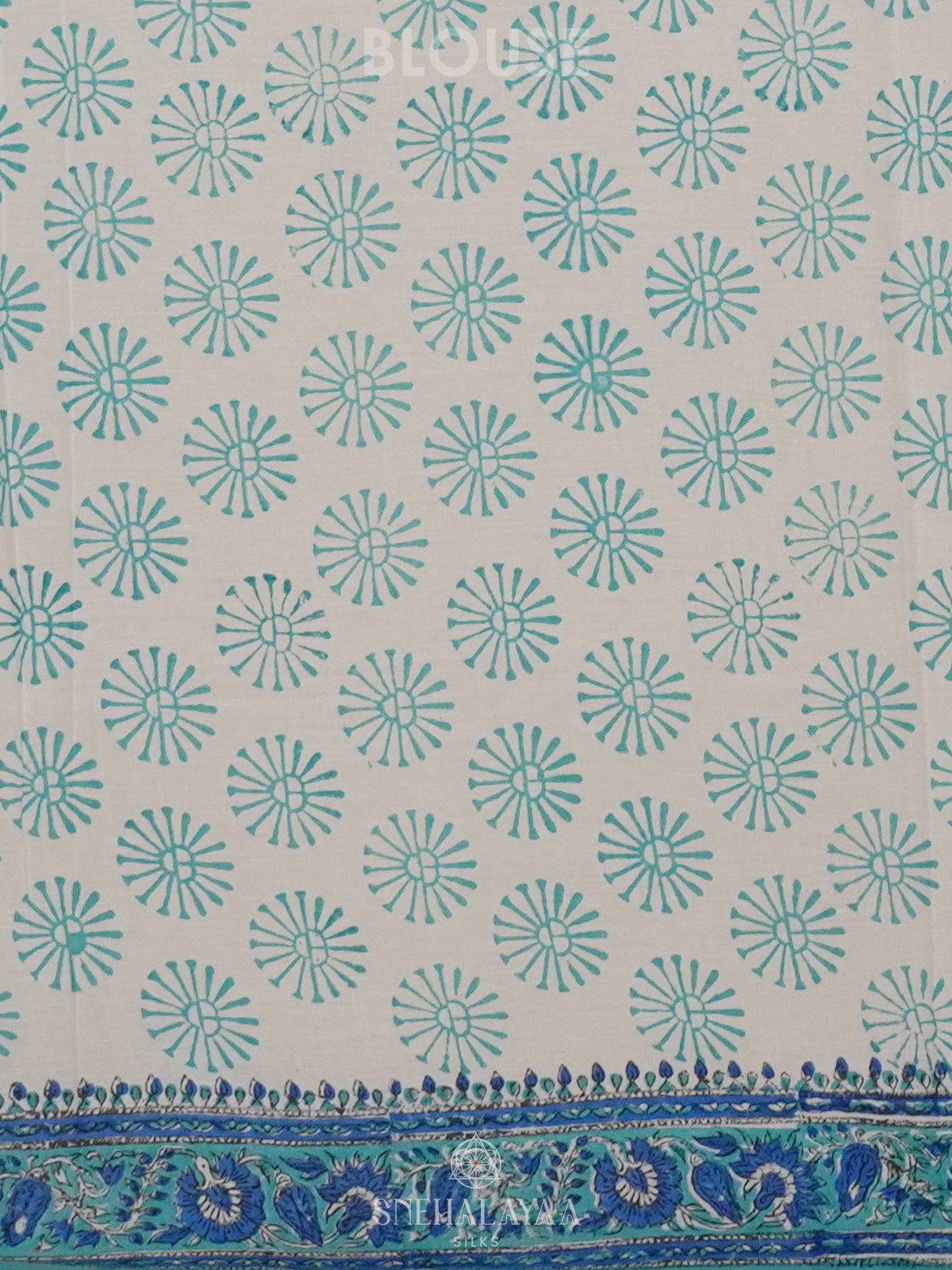 White Jaipur Cotton Saree