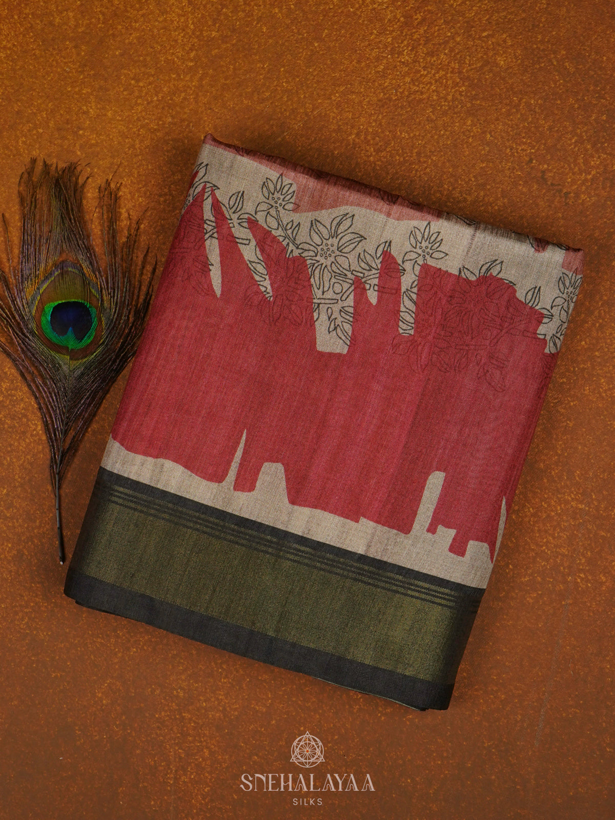 Maroon Jute Saree