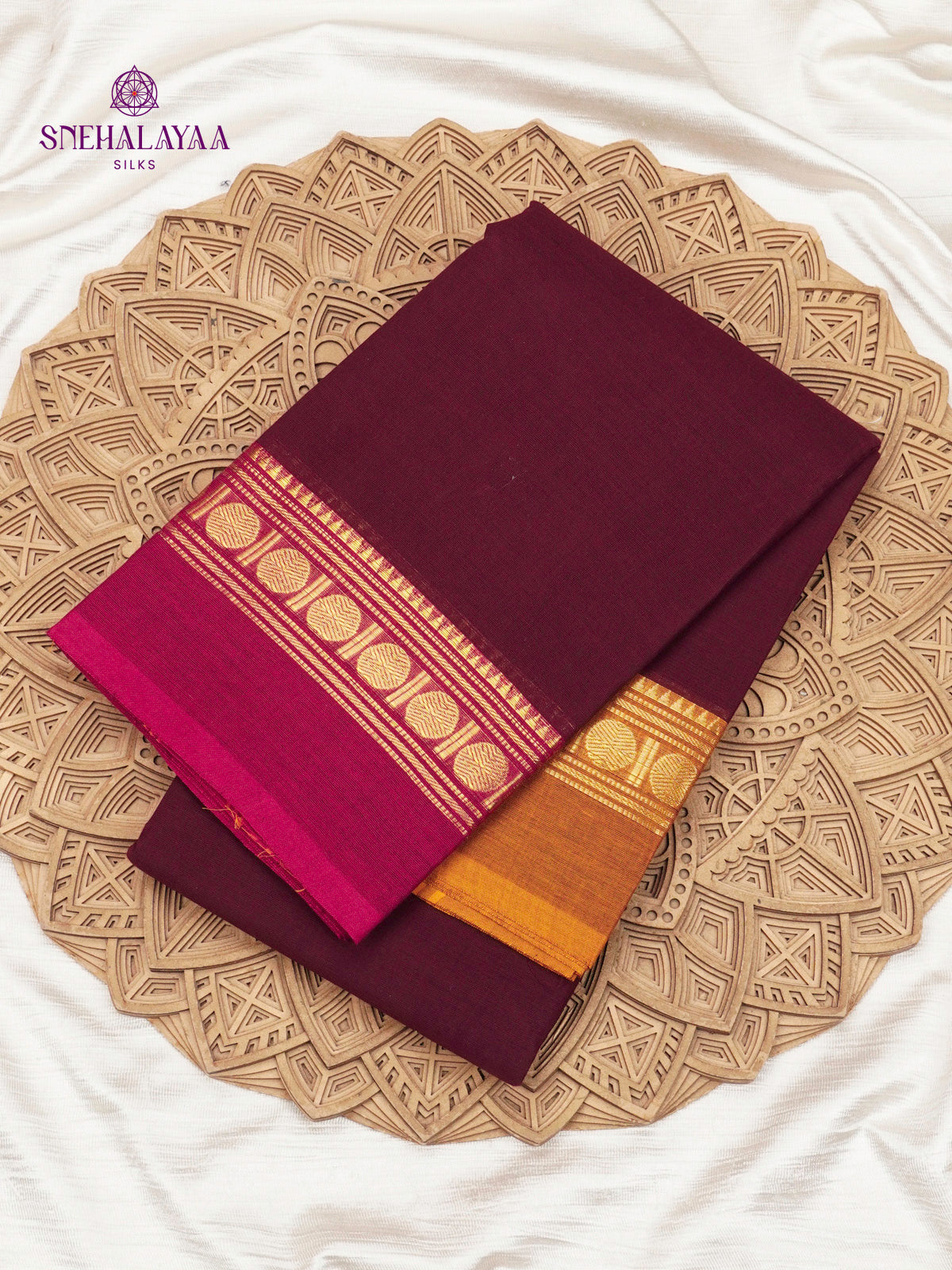Maroon Kanchi Cotton Saree