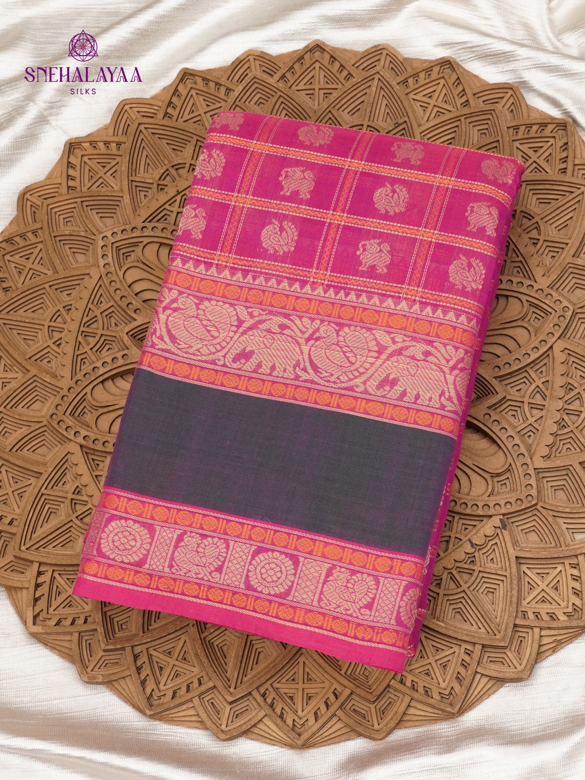 Rani Pink Pure Kanchi Cotton Saree