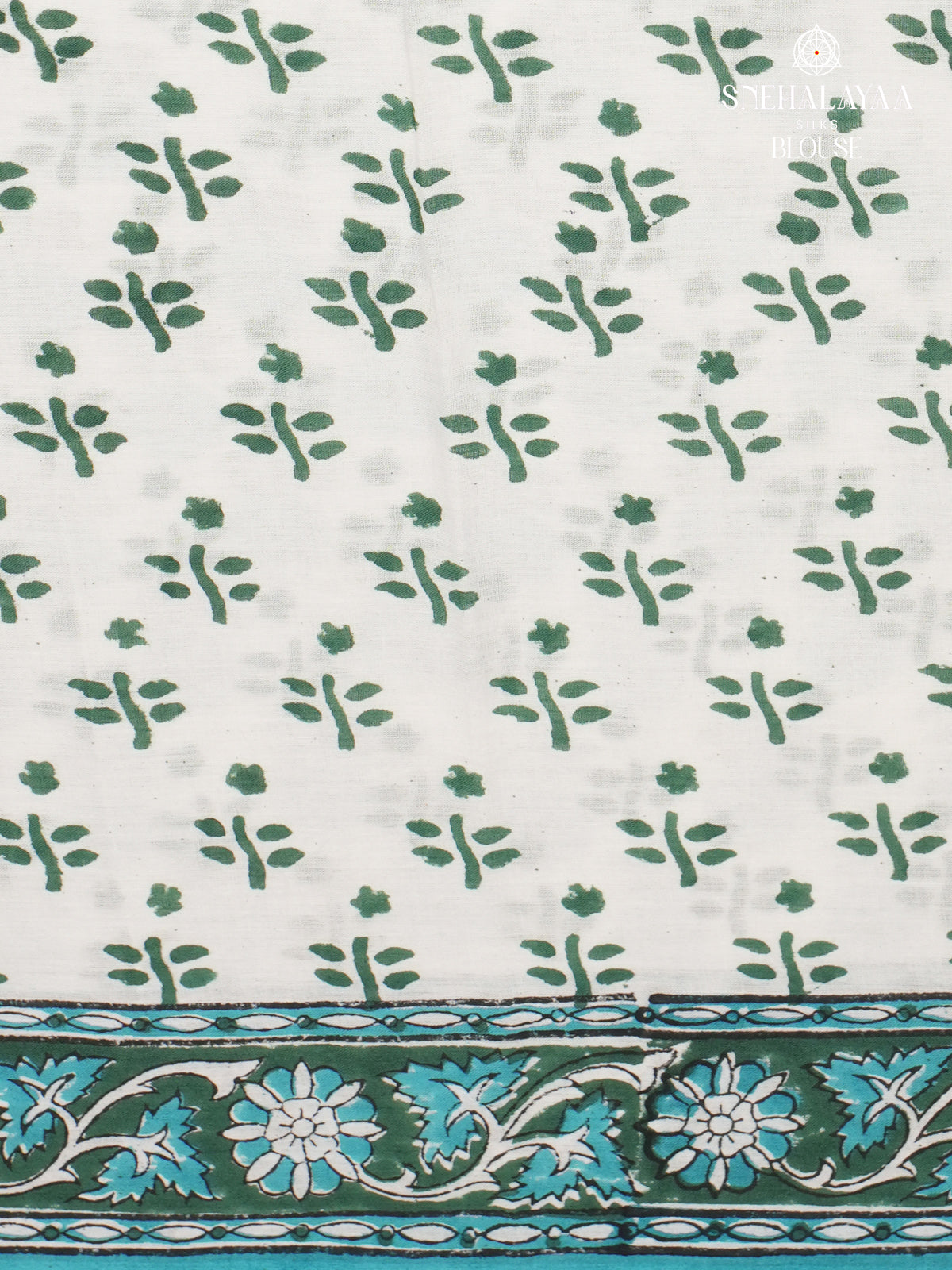 White Jaipur Cotton Saree