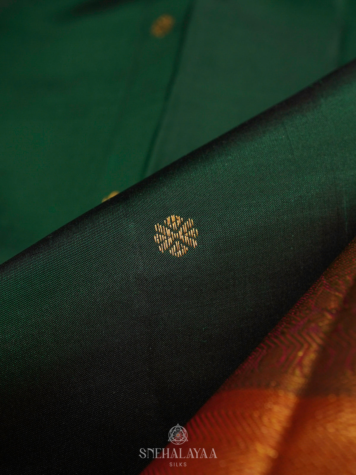 Forest Green Kanjivaram Silk Saree