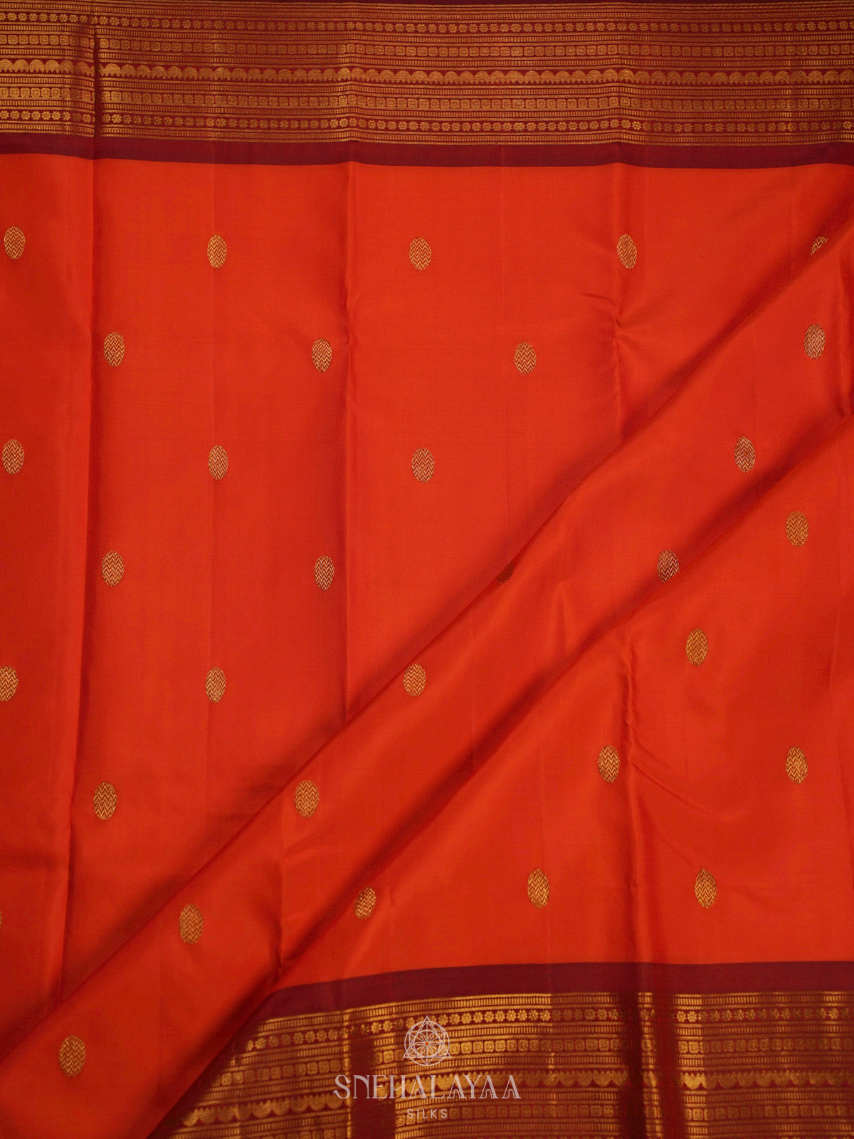 Orange Kanjivaram Silk Saree