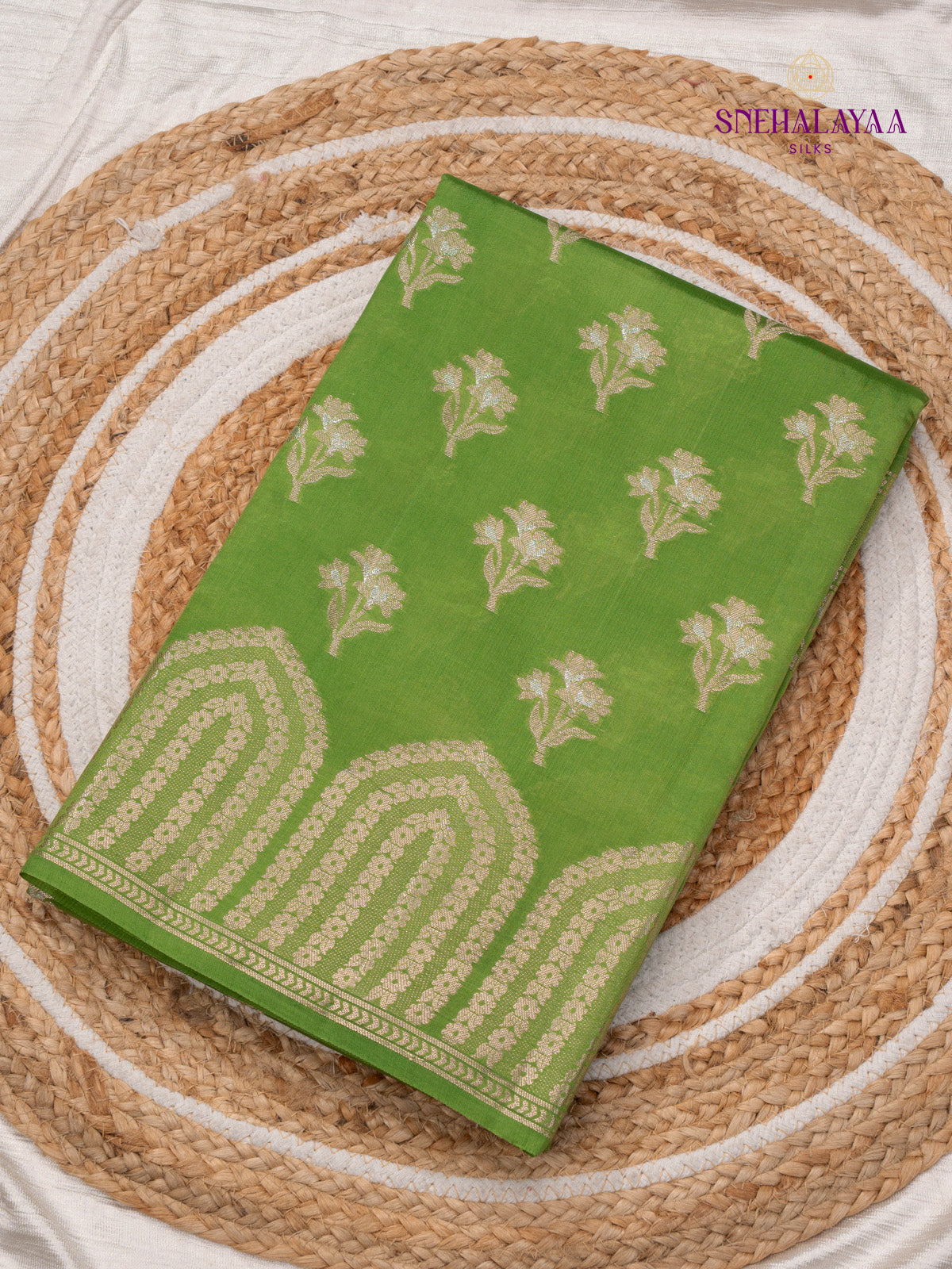 Green Banaras Dupion Saree