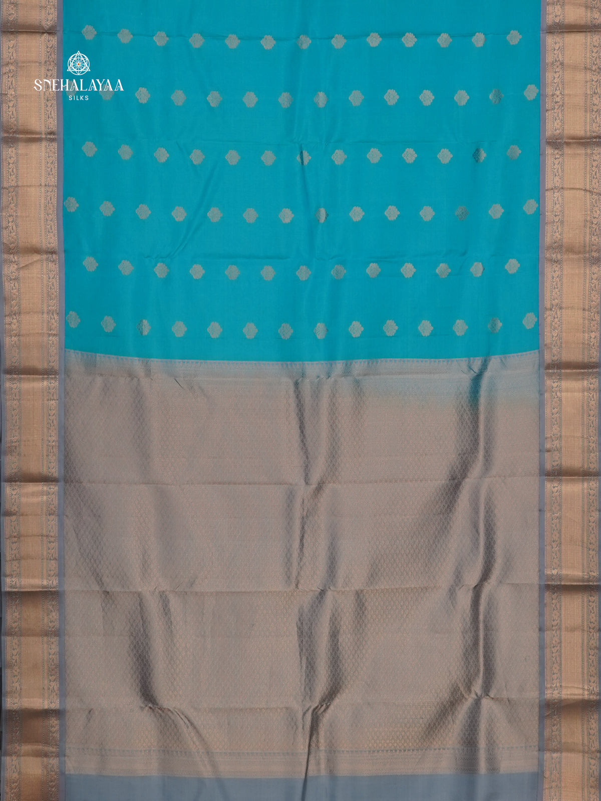 Ocean Blue Kanjivaram Silk Saree