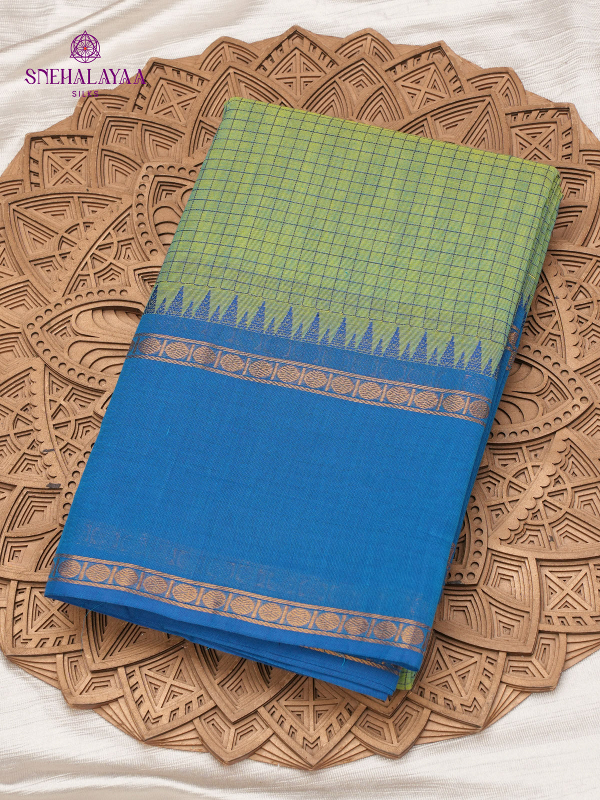 Teal Green Kanchi Cotton Saree
