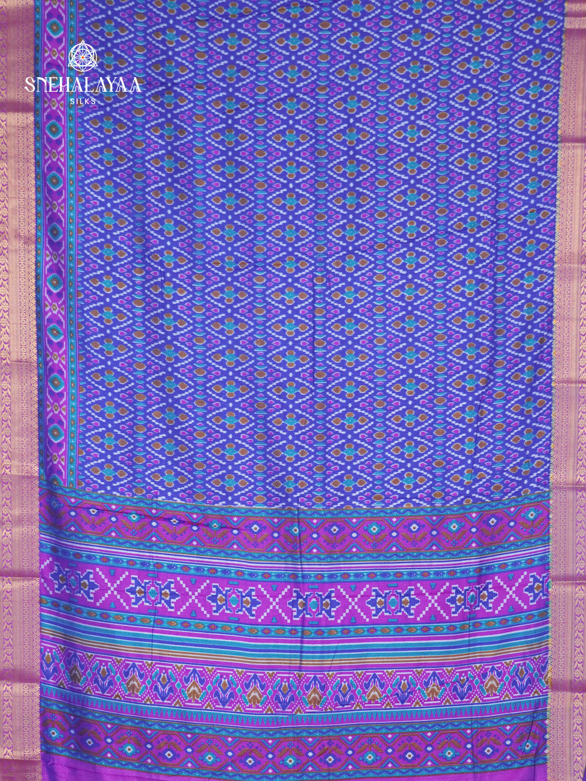 Royal Blue Ikat Saree