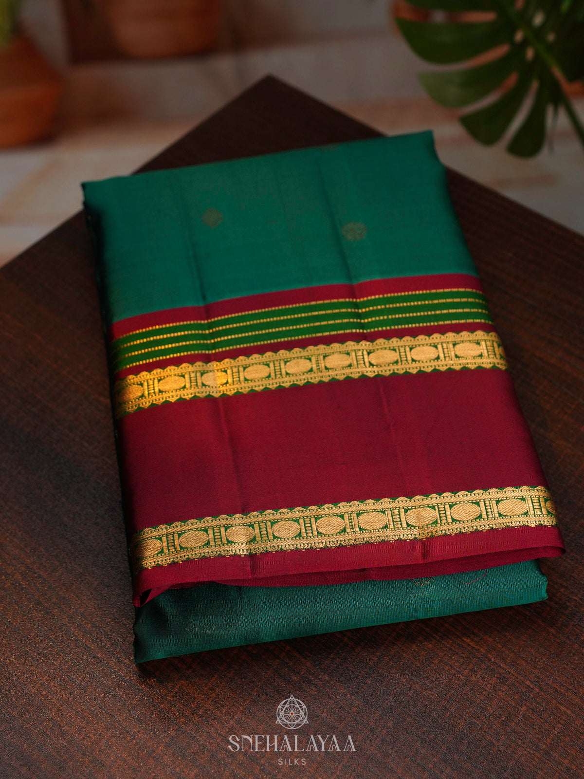 Forest Green Kanjivaram Silk Saree