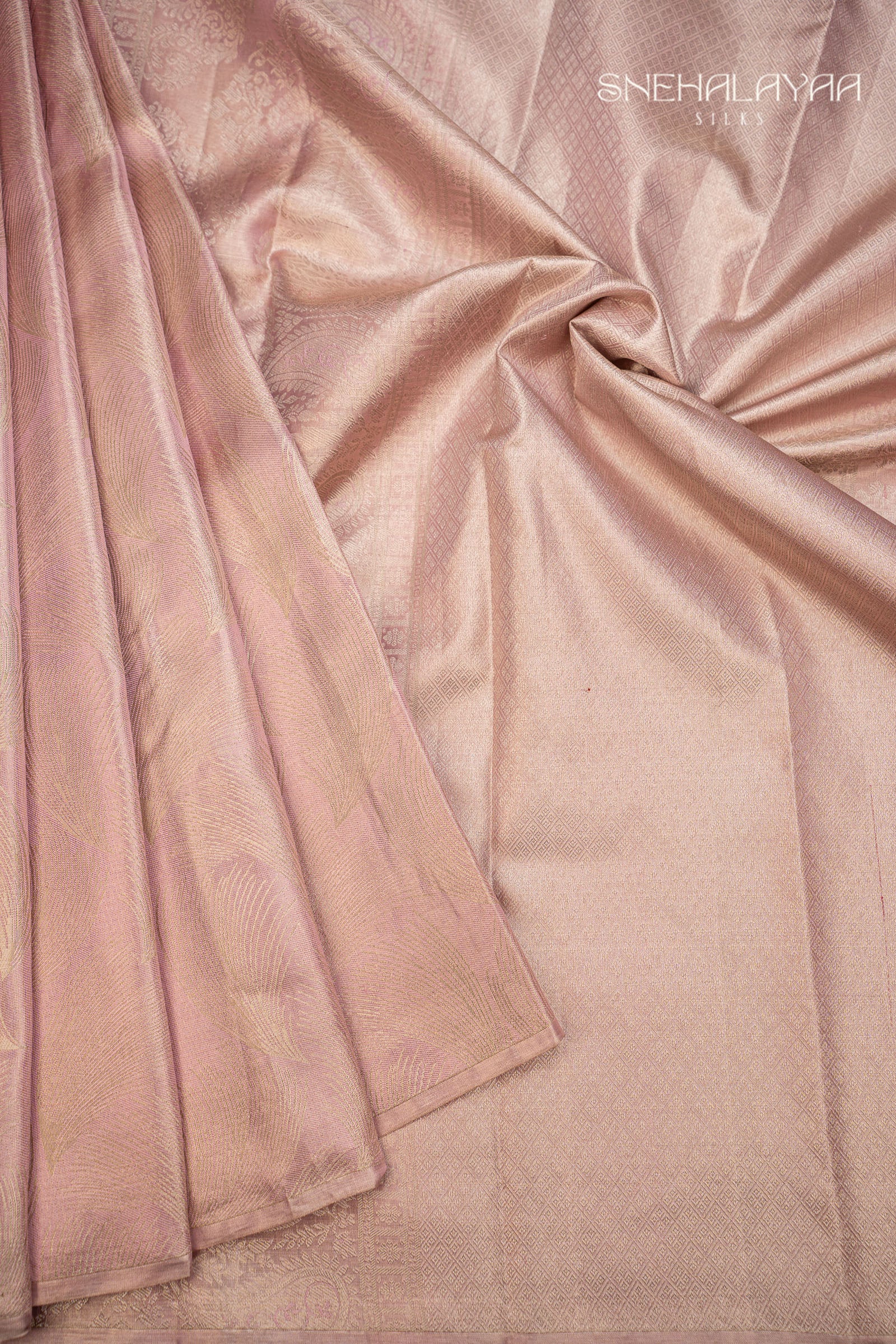 Blush Pink Kancheevaram Silk Saree