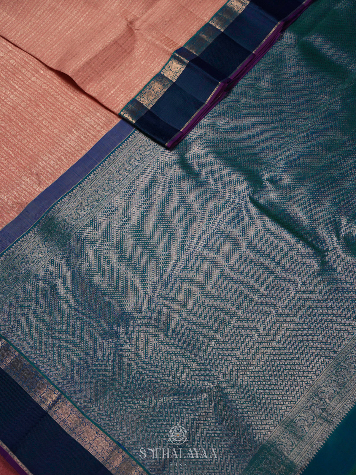 Peach Kanjivaram Silk Saree