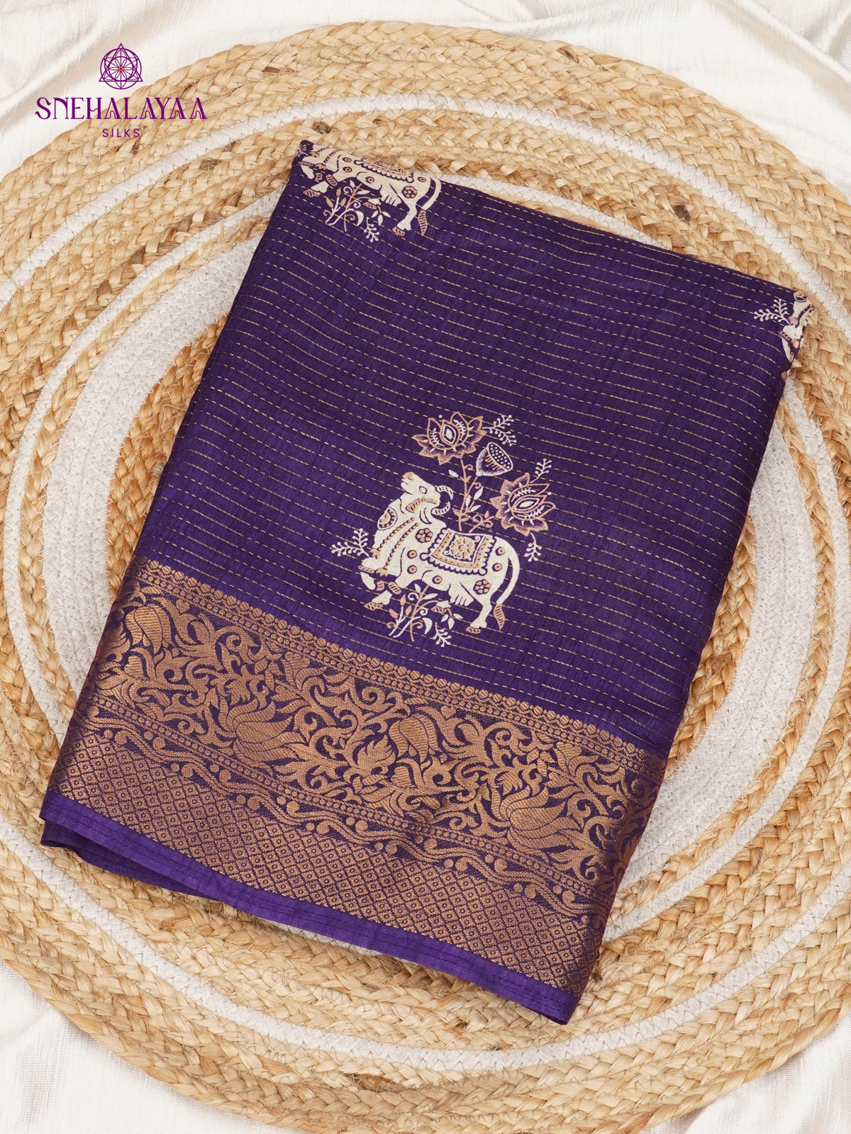 Rich Purple Dola Silk Saree