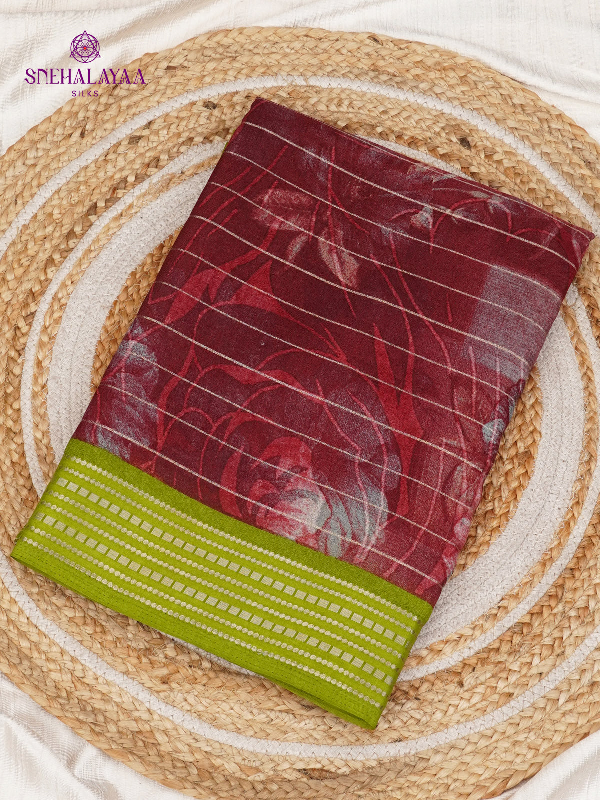 Wine Red Dola Silk Saree