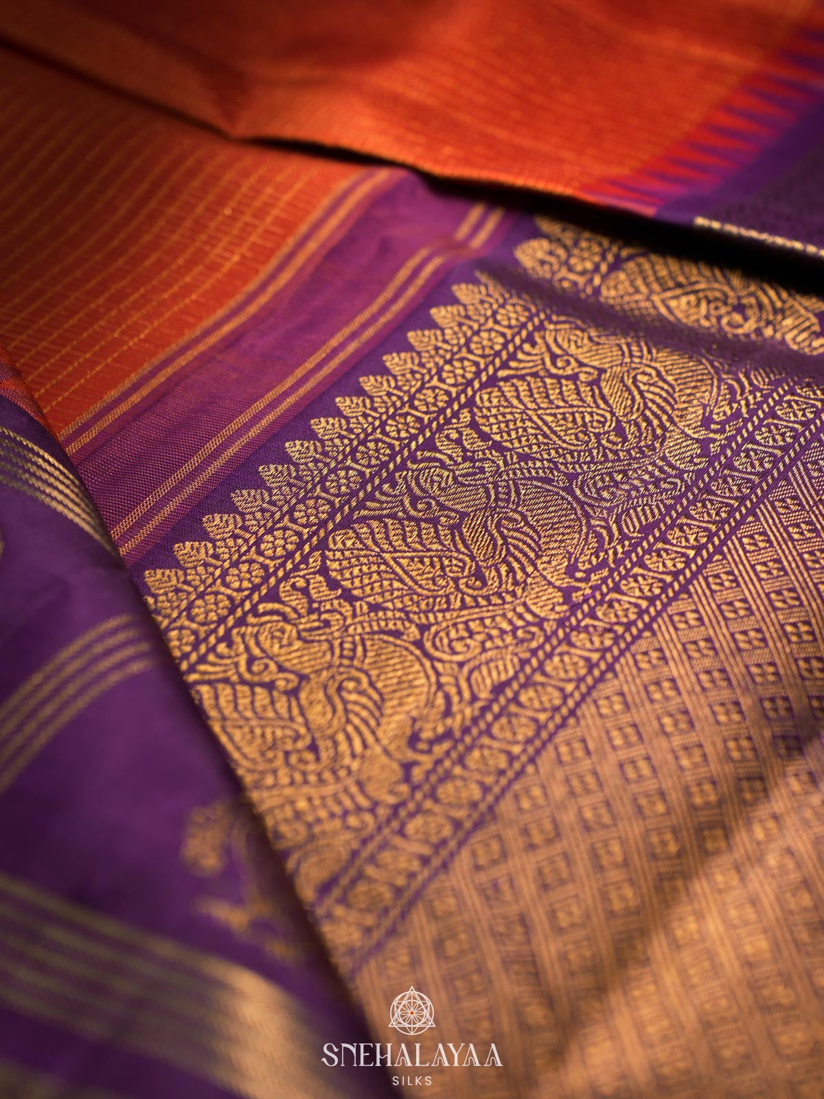 Orange Kanjivaram Silk Saree