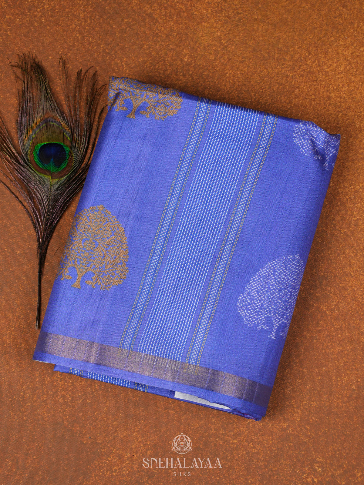 Blue Tussar Saree