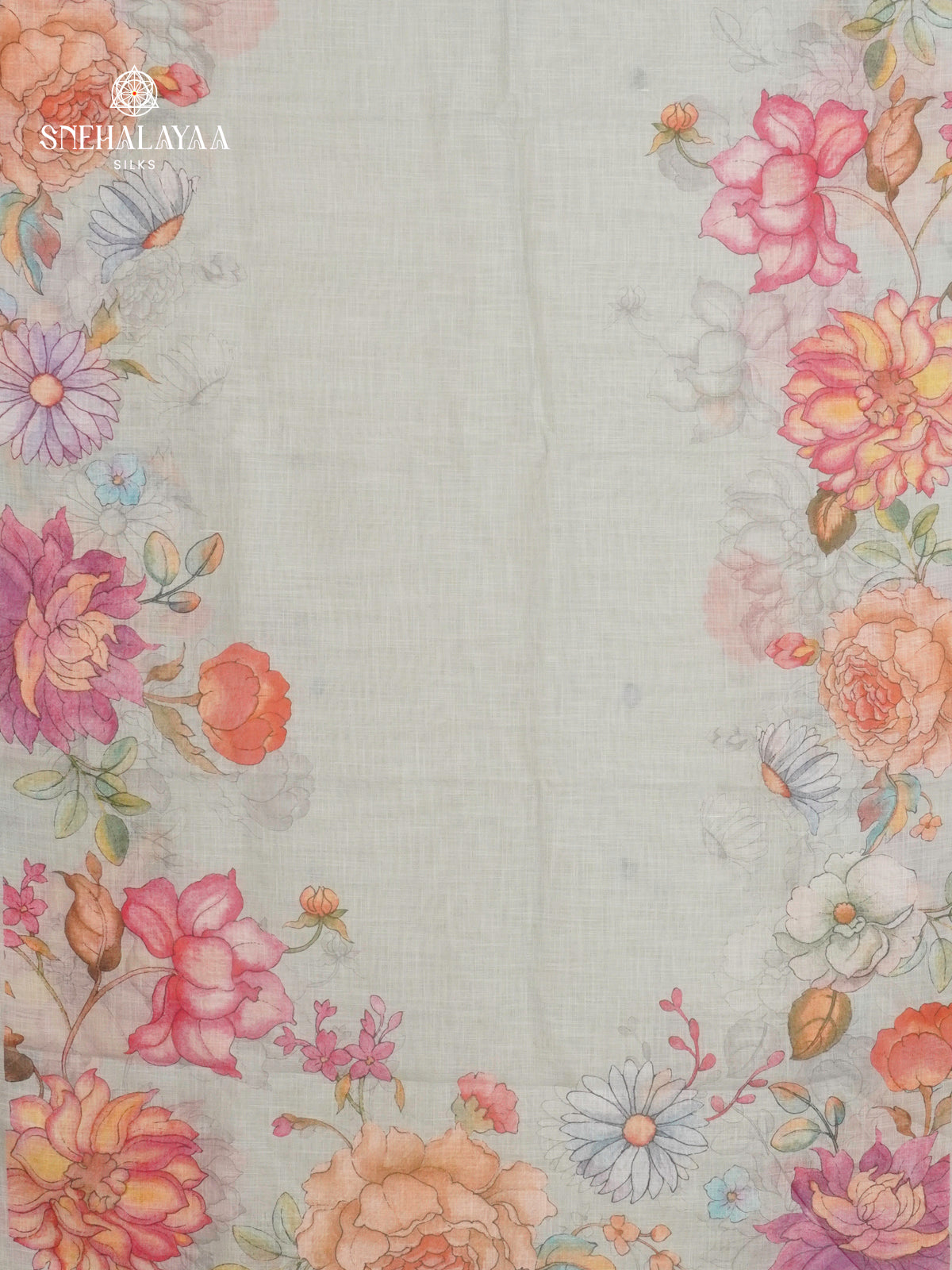 Pale Blue Linen Saree