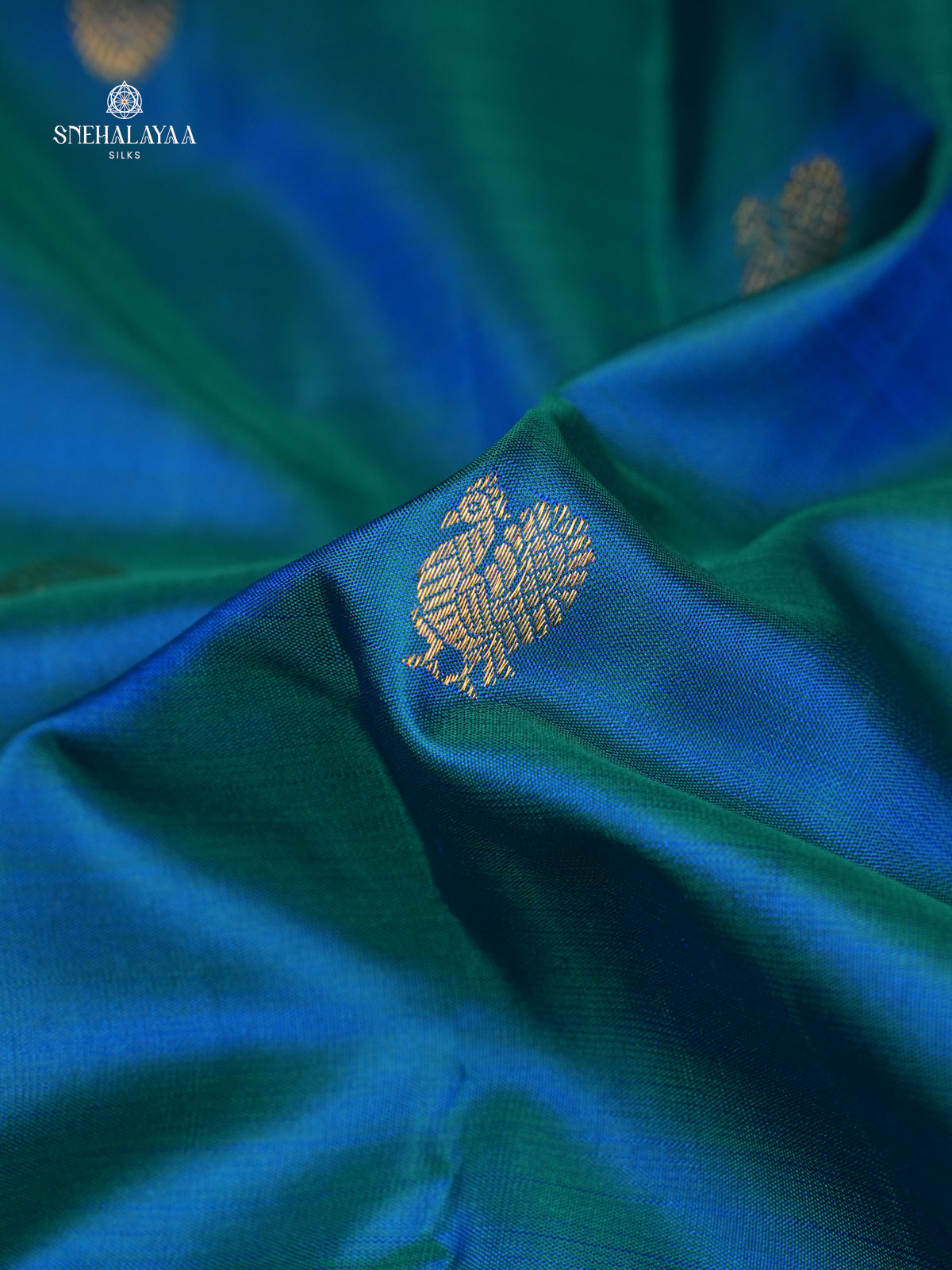 Peacock Blue Kanjivaram Silk Saree