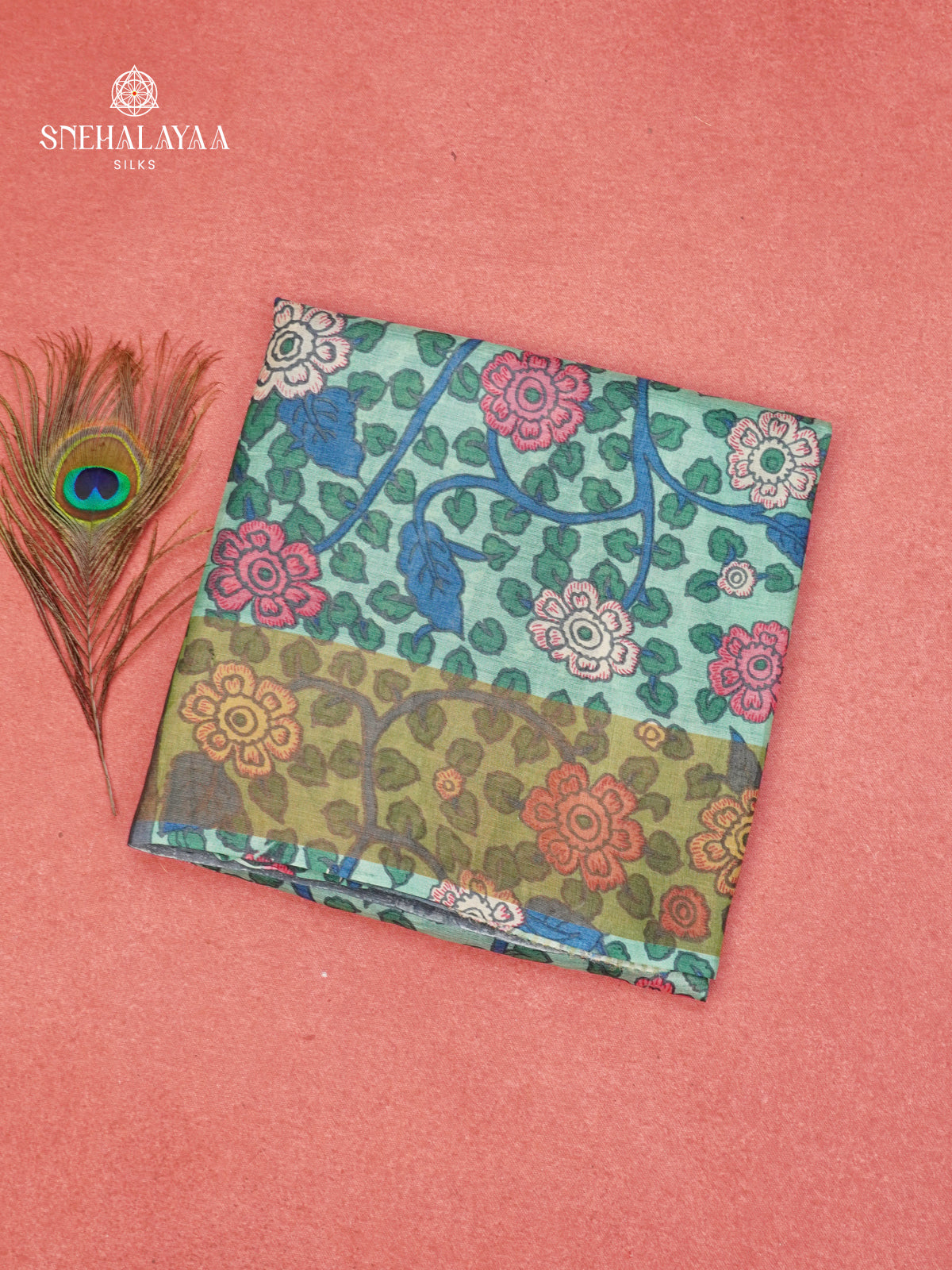 Sea Green Tussar Saree