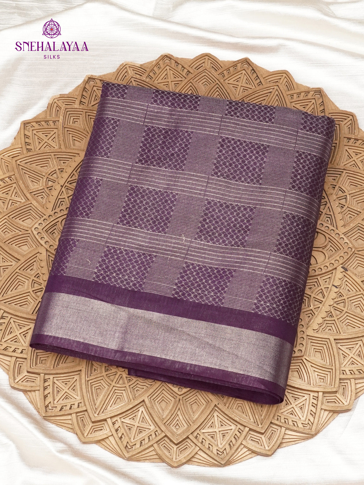 Purple Bamboo Silk Saree