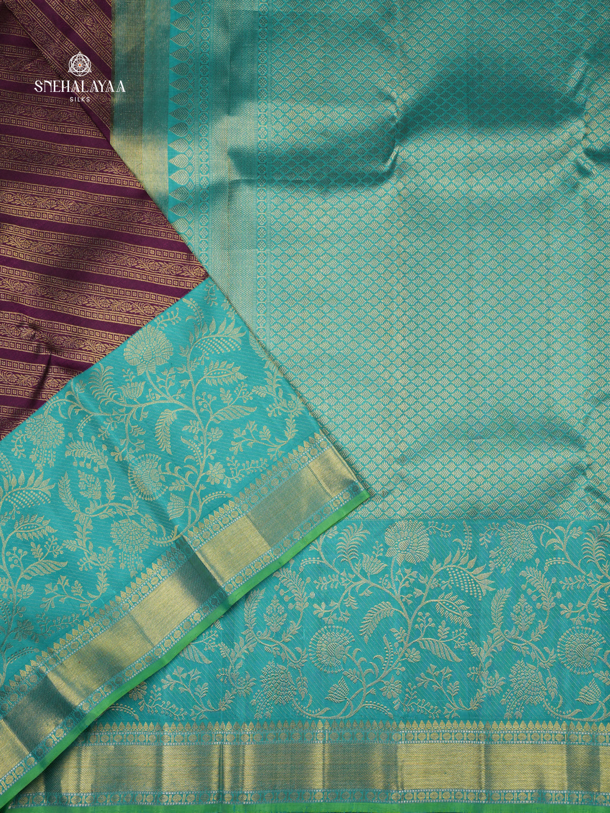 Purple Kanjivaram silk saree