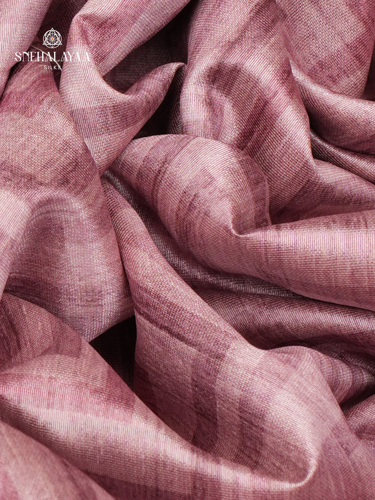 Pale Pink Tussar Embroidery Saree