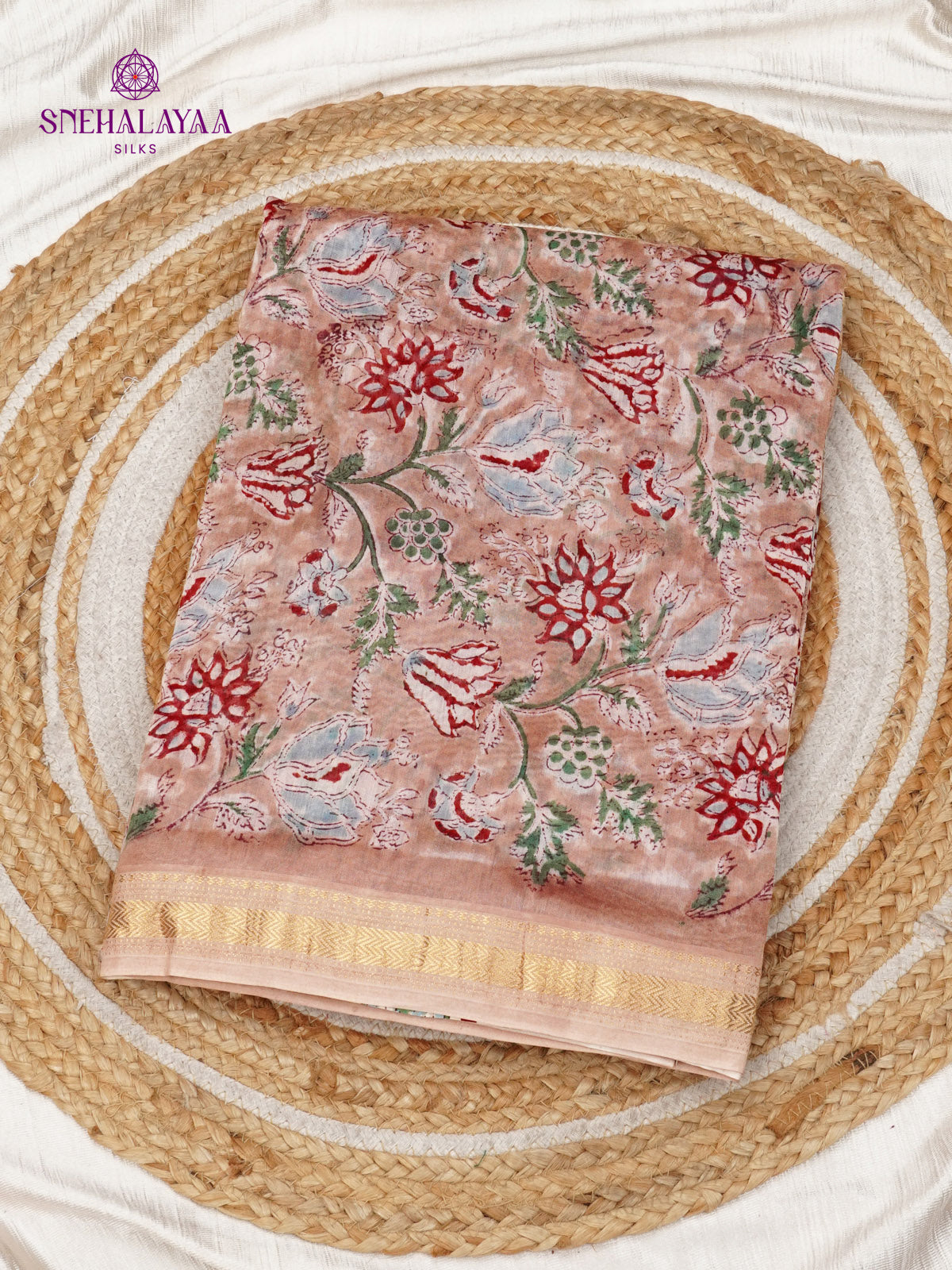 Pale Pink Chanderi Saree