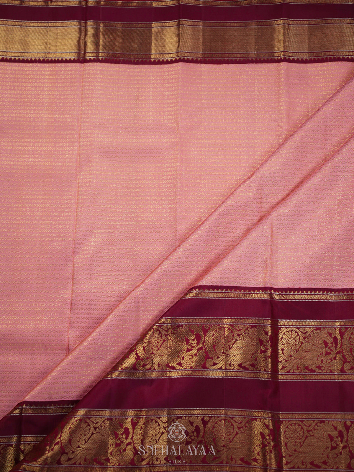Peach Kanjivaram Silk Saree