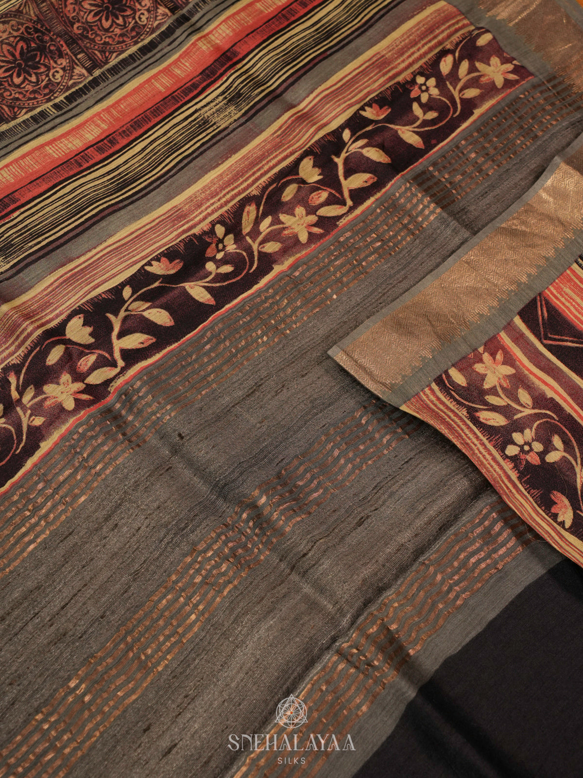 Maroon Chanderi Saree