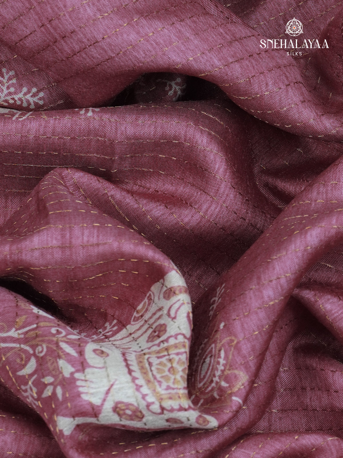 Dusty Rose Dola Silk Saree