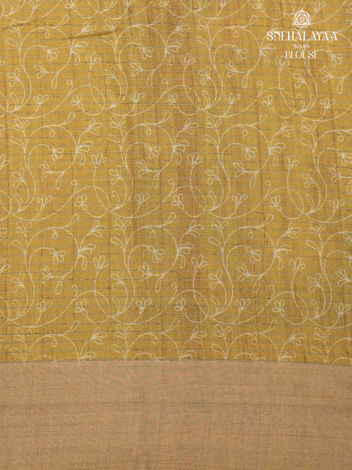 Pastel Blue Floral Printed Tussar Saree