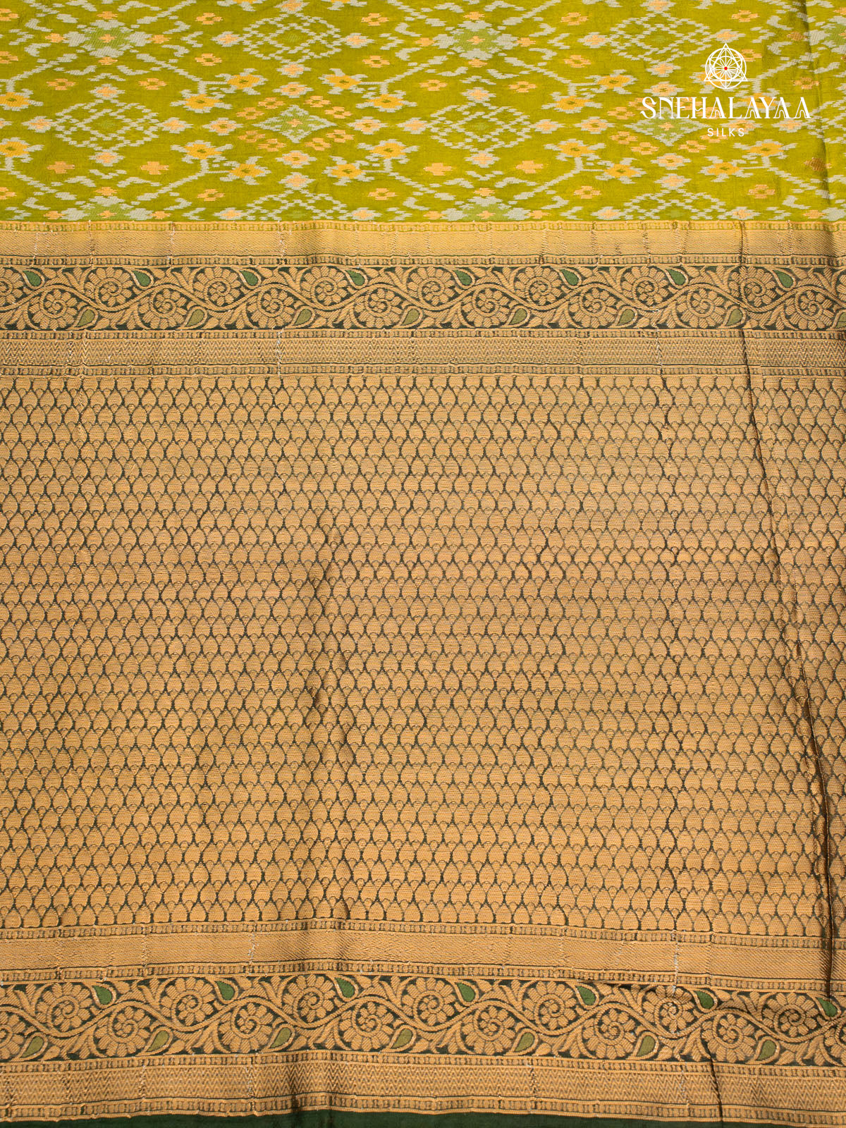 Green Ikat Silk Saree