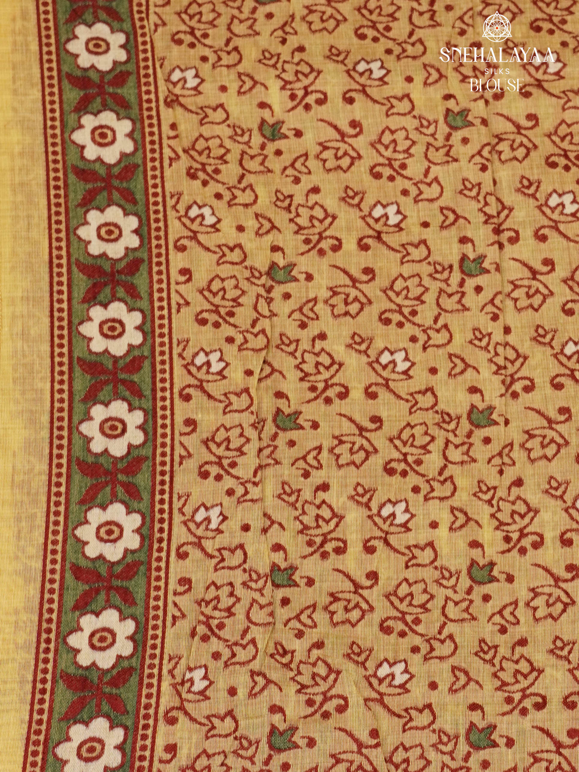 Yellow Munga Cotton Saree