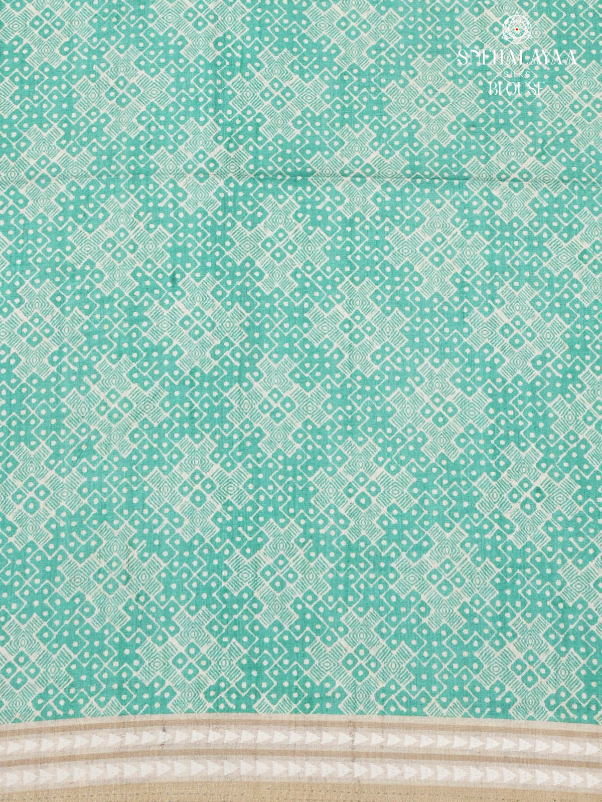 Off White Printed Tussar Saree