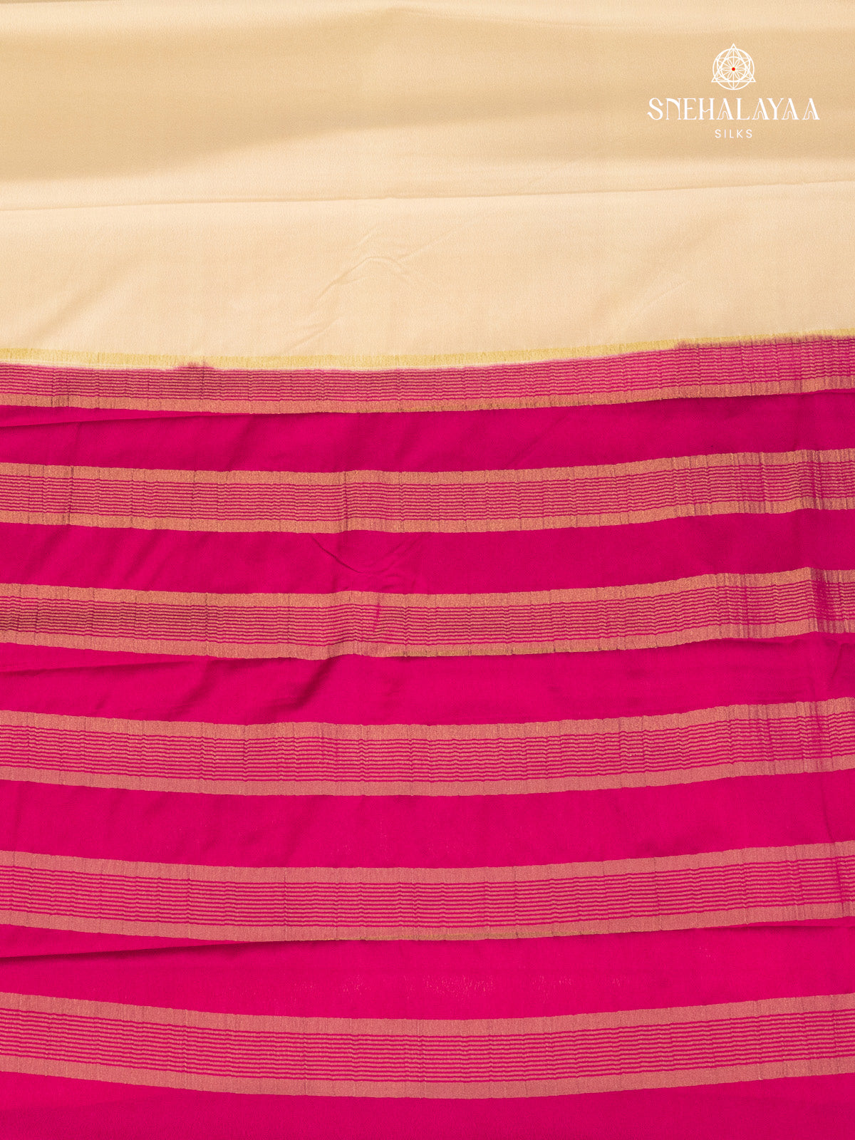 Cream Mysore Silk Saree