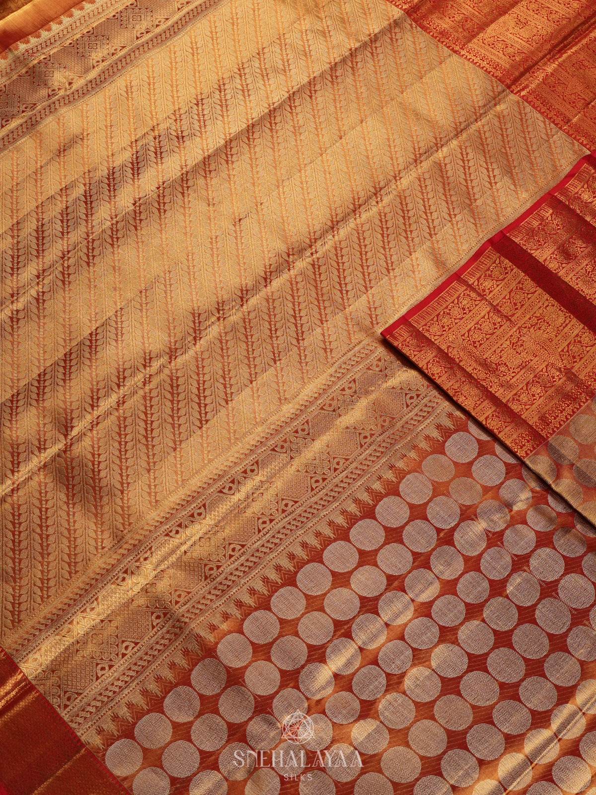 Orange Kanjivaram Silk Saree