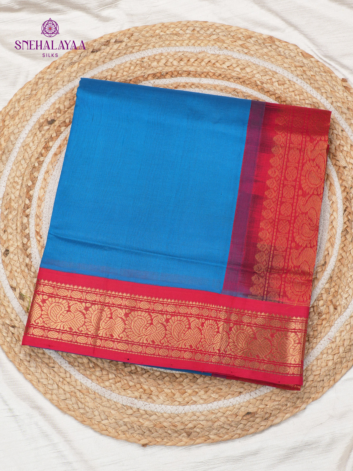 Sky Blue Kanchi Silk Cotton Saree