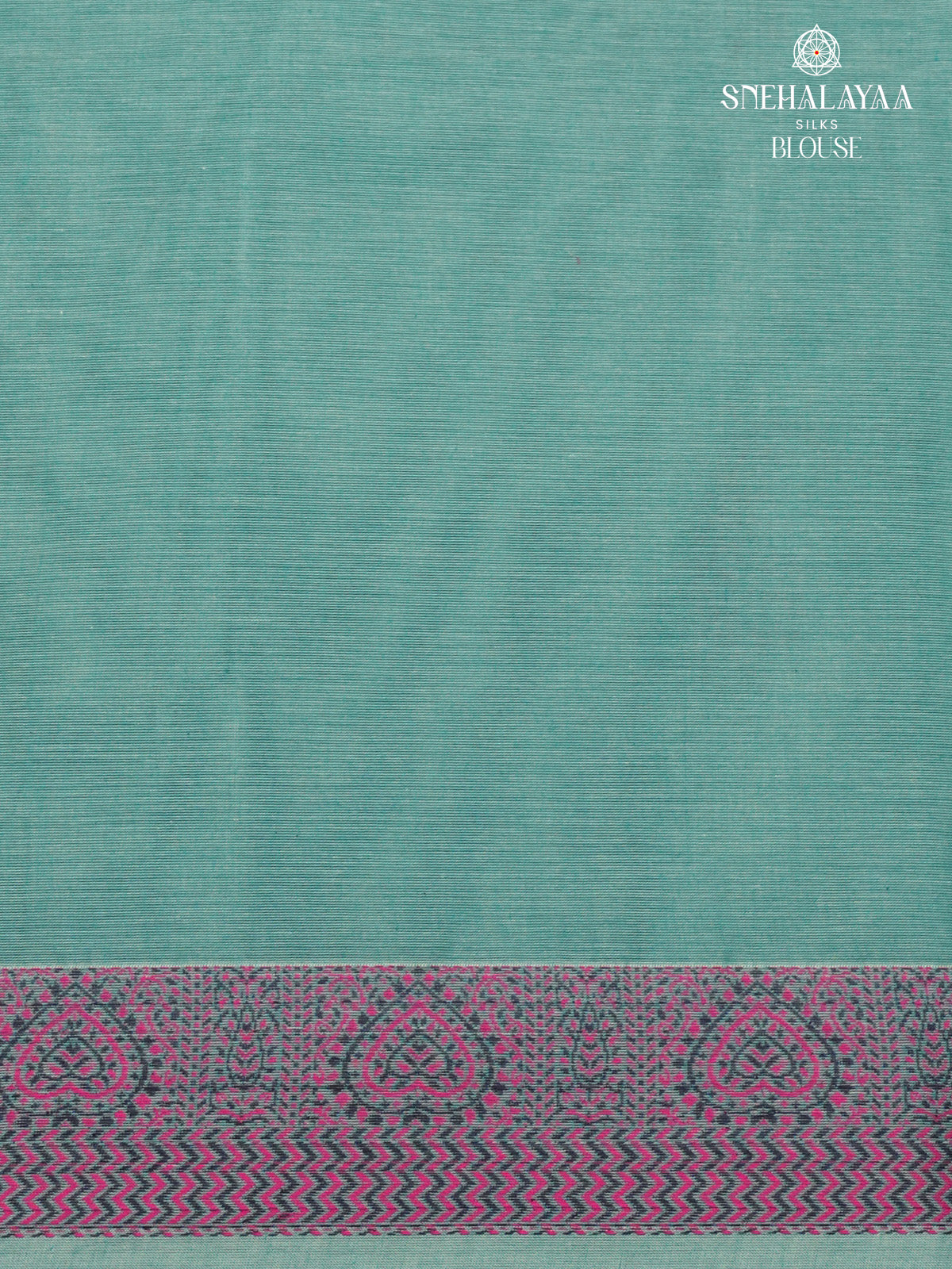 Teal Blue Handloom Cotton Saree