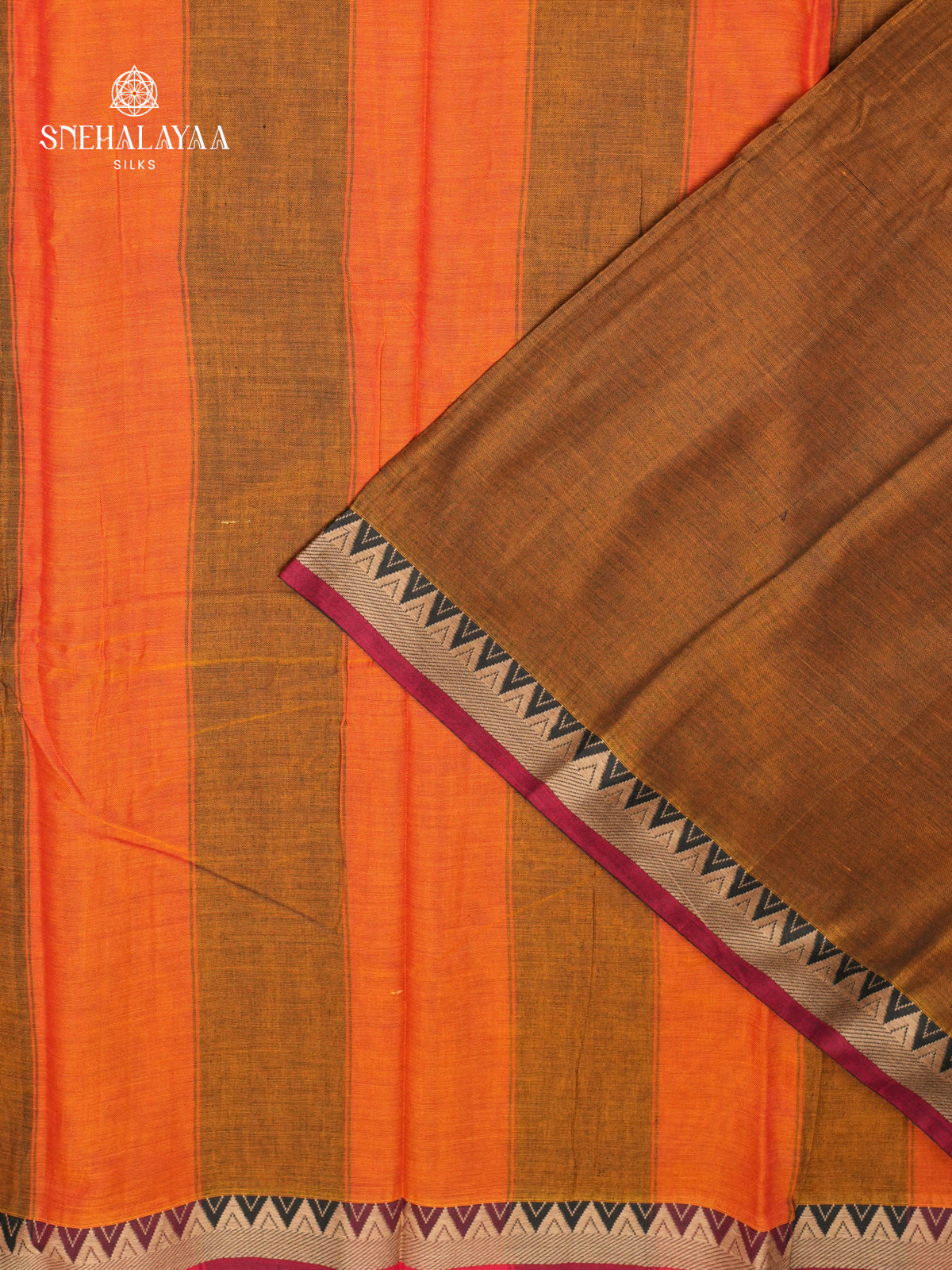 Brown Narayanpet Cotton Saree