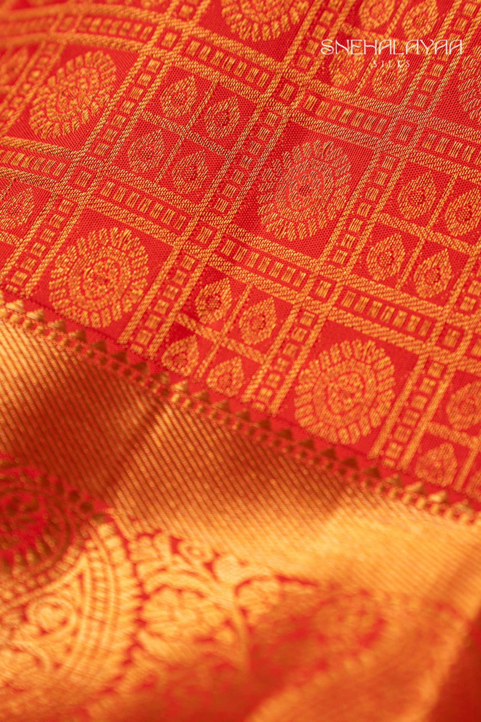 Rose Red Kancheevaram Silk Saree