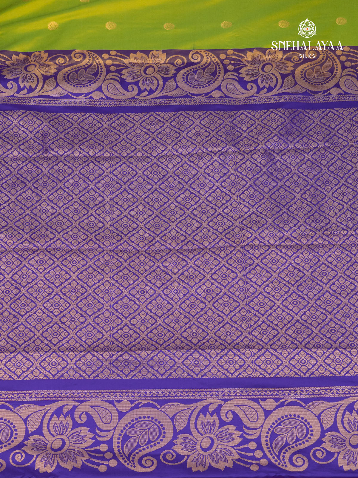 Parrot Green Gadwal Silk Saree