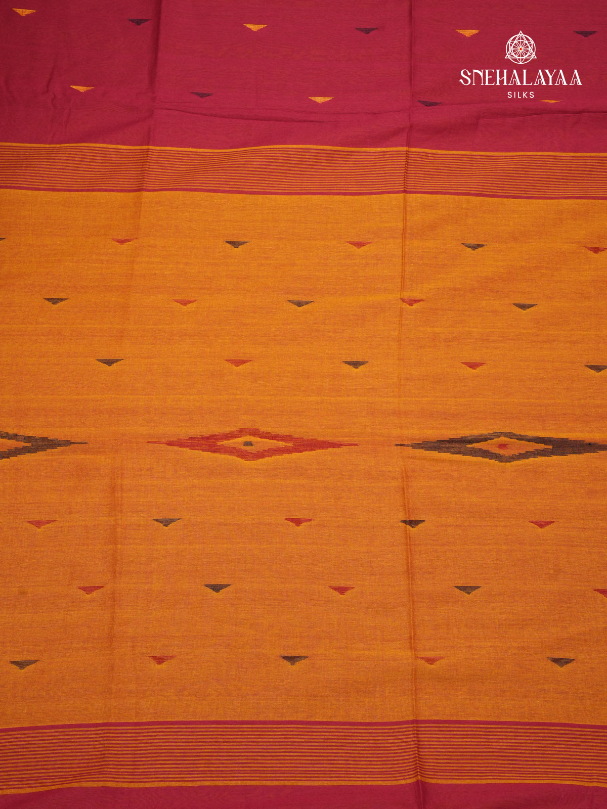 Magenta Pink Khadi Cotton Saree
