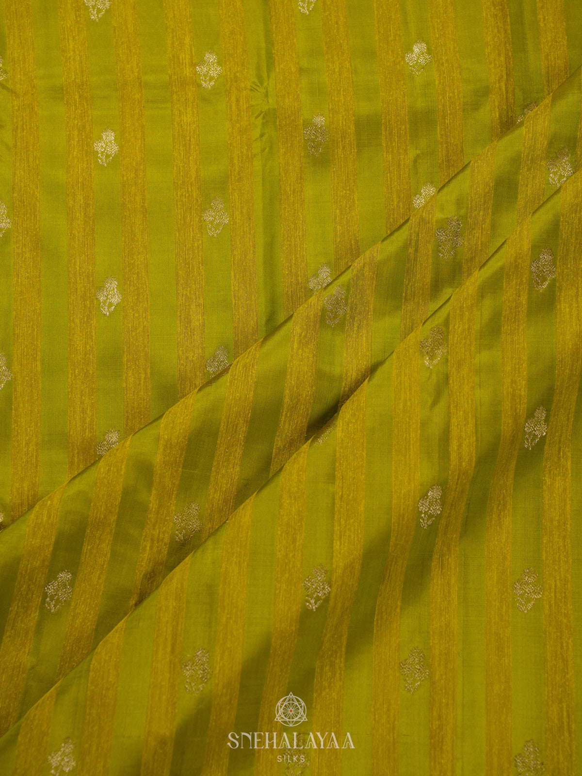 Lime Green Kanchi Linen Silk Saree
