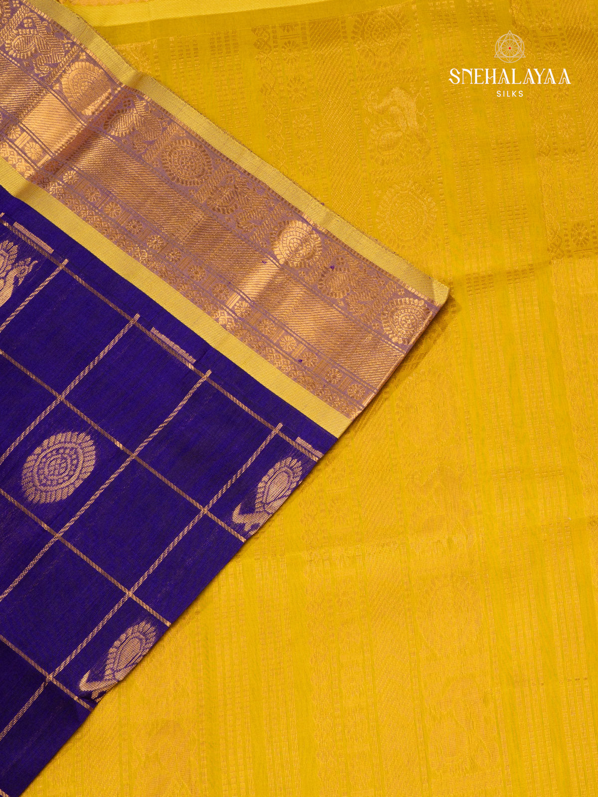 Blue Kanchi Silk Cotton Saree