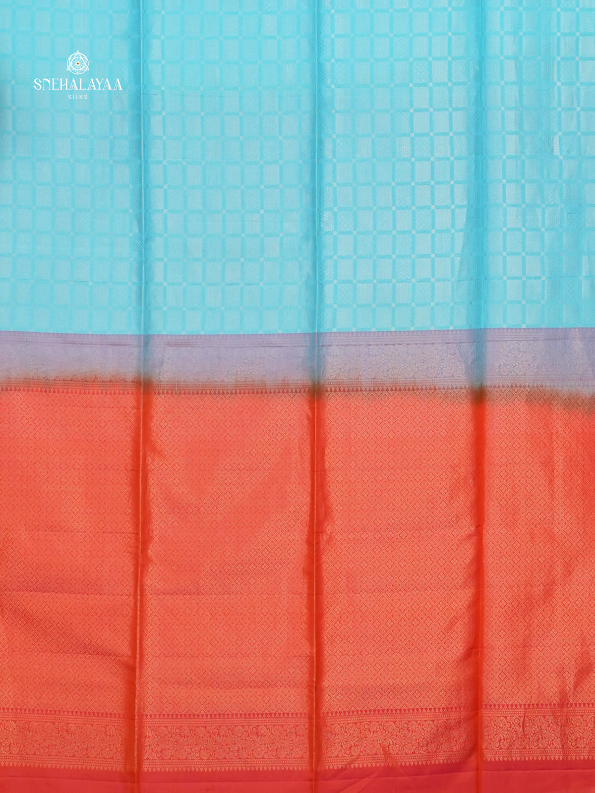 Ocean Blue Borderless Kanjivaram Soft Silk Saree
