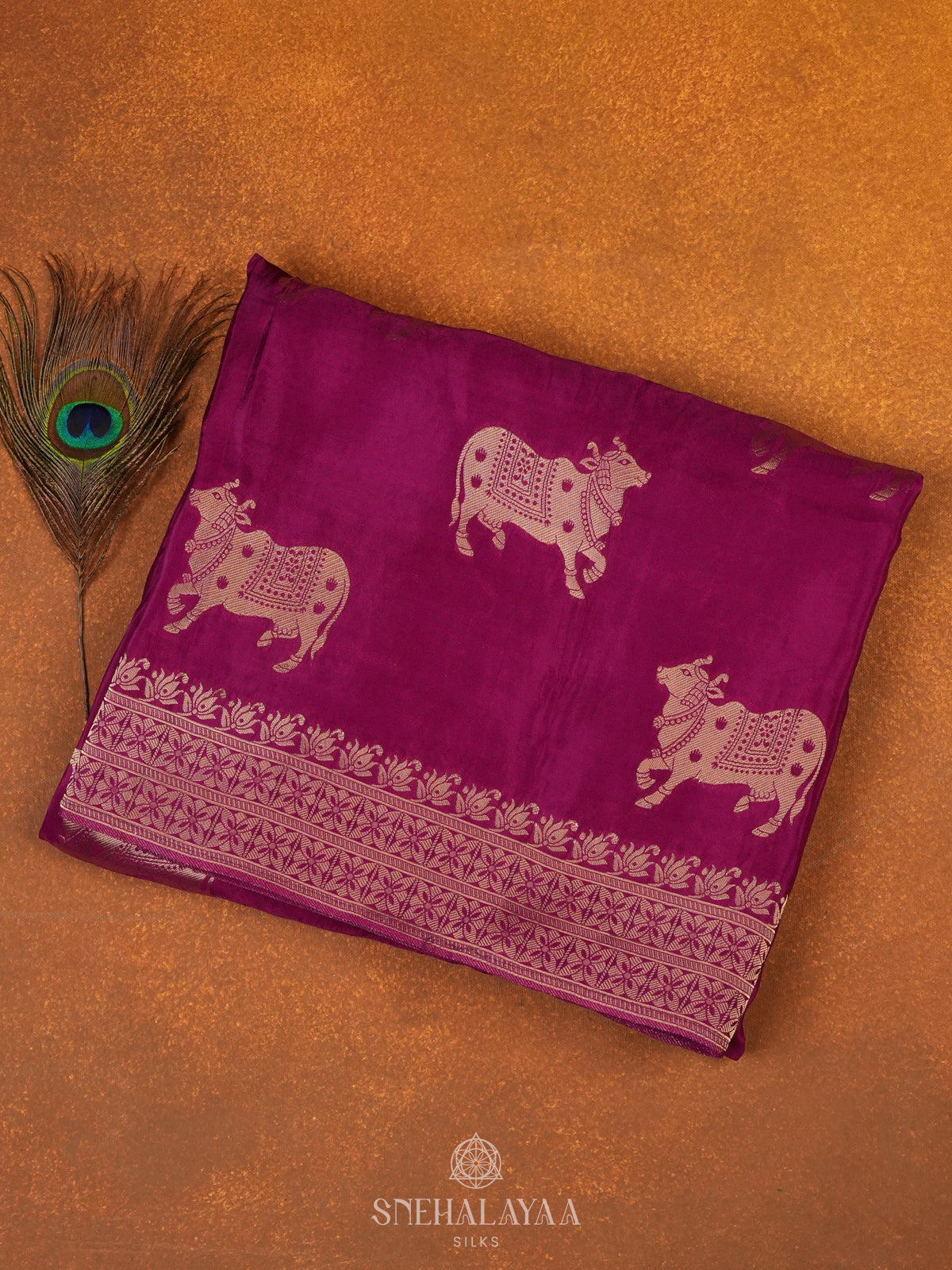 Magenta Banaras Silk Saree