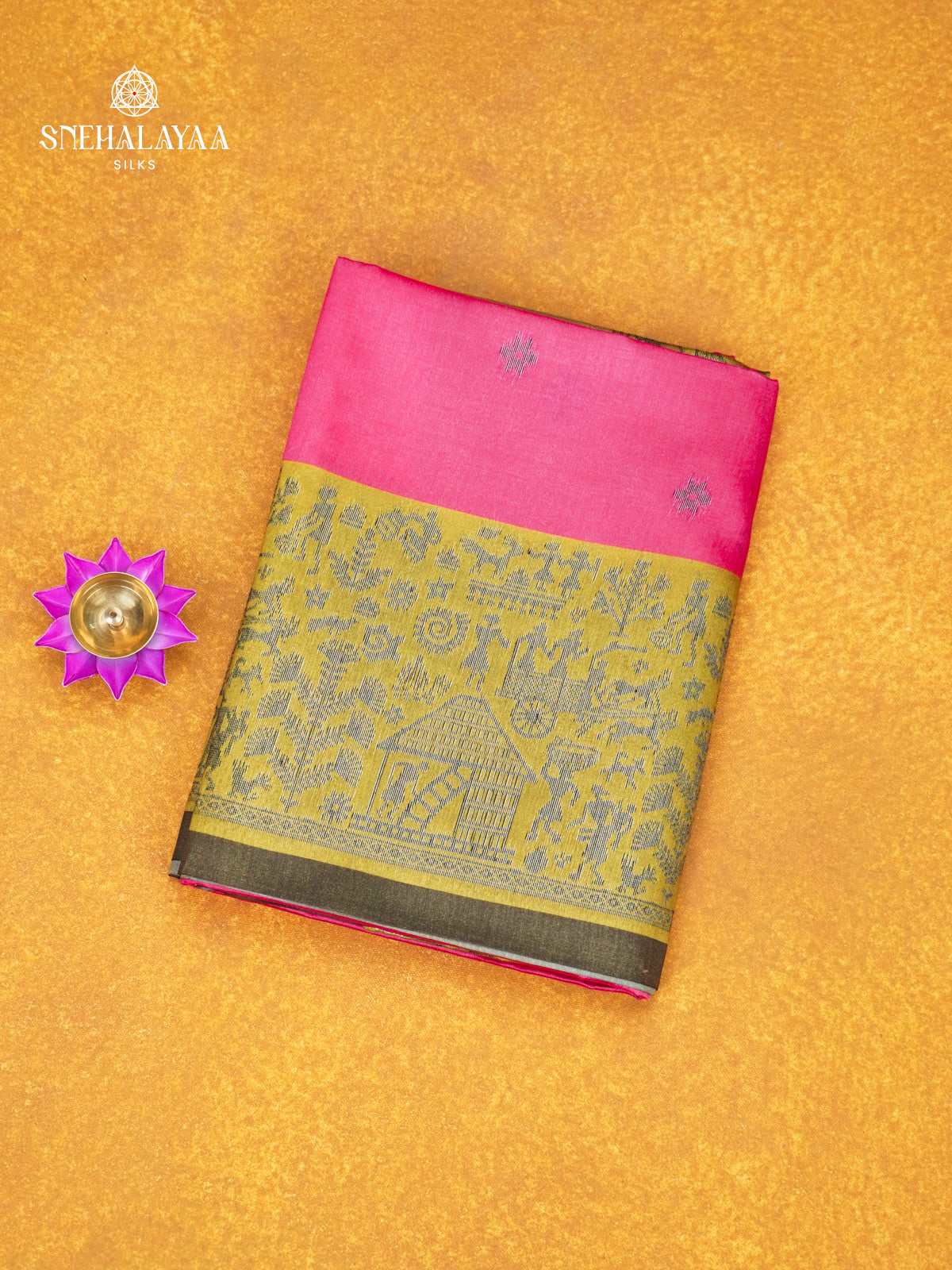 Rani Pink Jute Saree