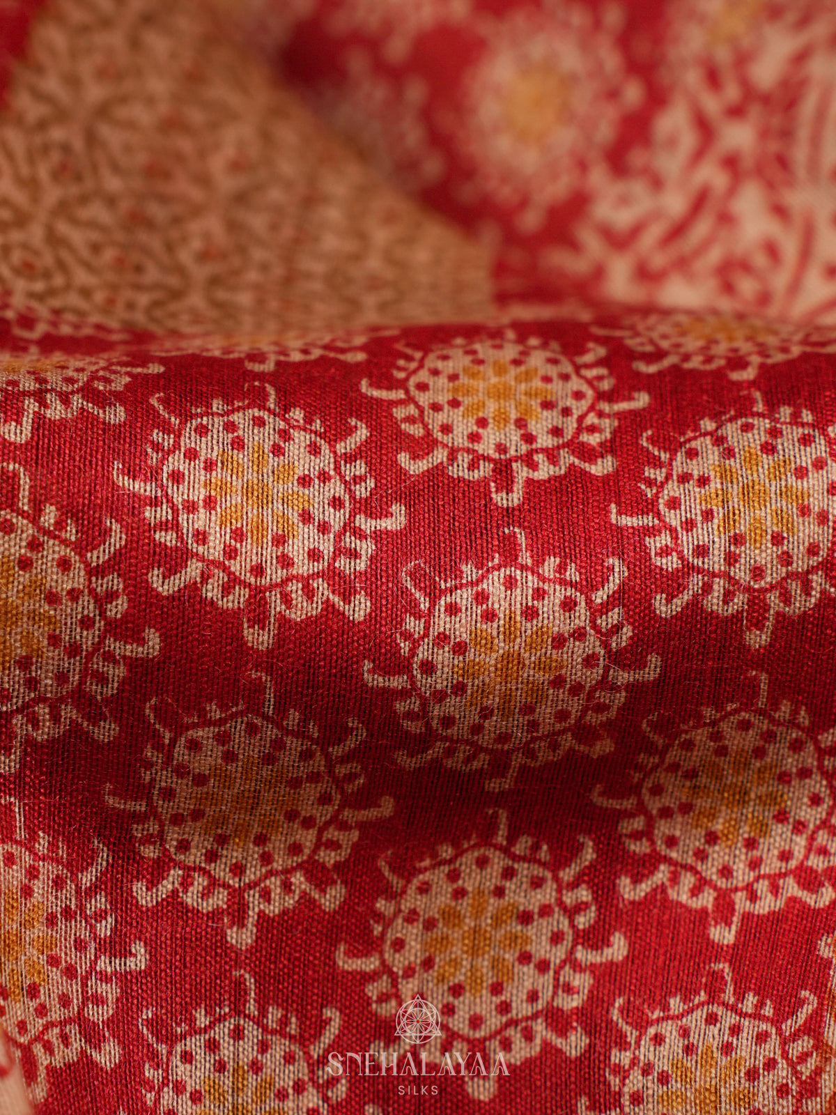 Red Chanderi Saree