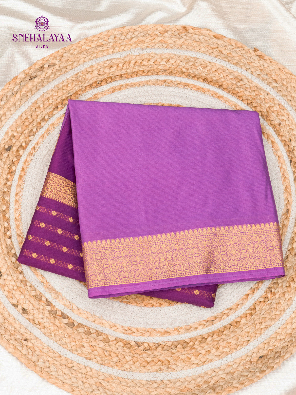 Lavender Mysore Silk Saree