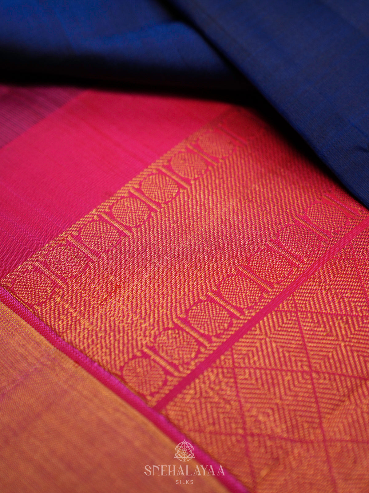 Navy Blue Kanjivaram Silk Saree